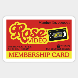 Rose Video Membership Card Sticker